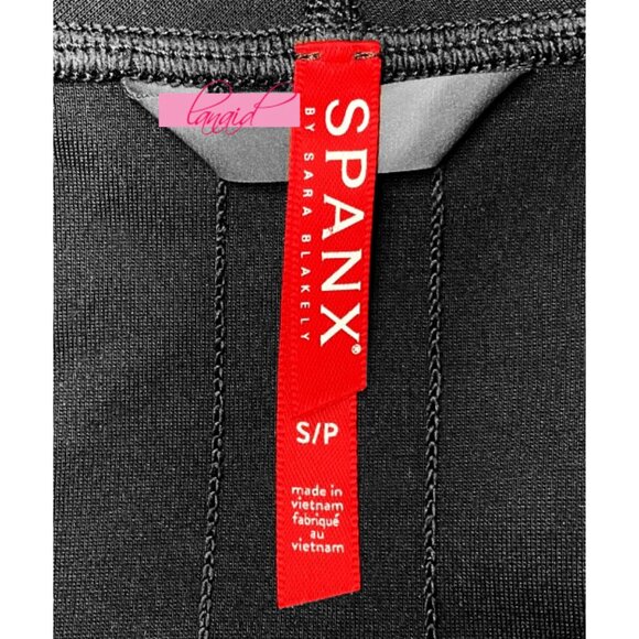 Spanx Faux Leather Drape Front Jacket Very Black Edgy Motorcycle Leather Coat S - Picture 14 of 16